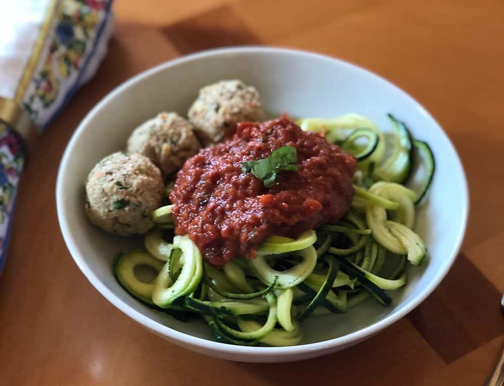 Featured image for “Summer Marinara Sauce with Raw Zucchini Noodles”