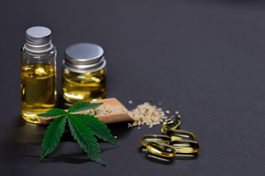Cannabinoid therapeutics, tinctures, seeds, capsules and a cannabis leaf