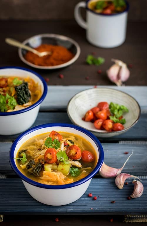 roasted vegetable soup cooking demo